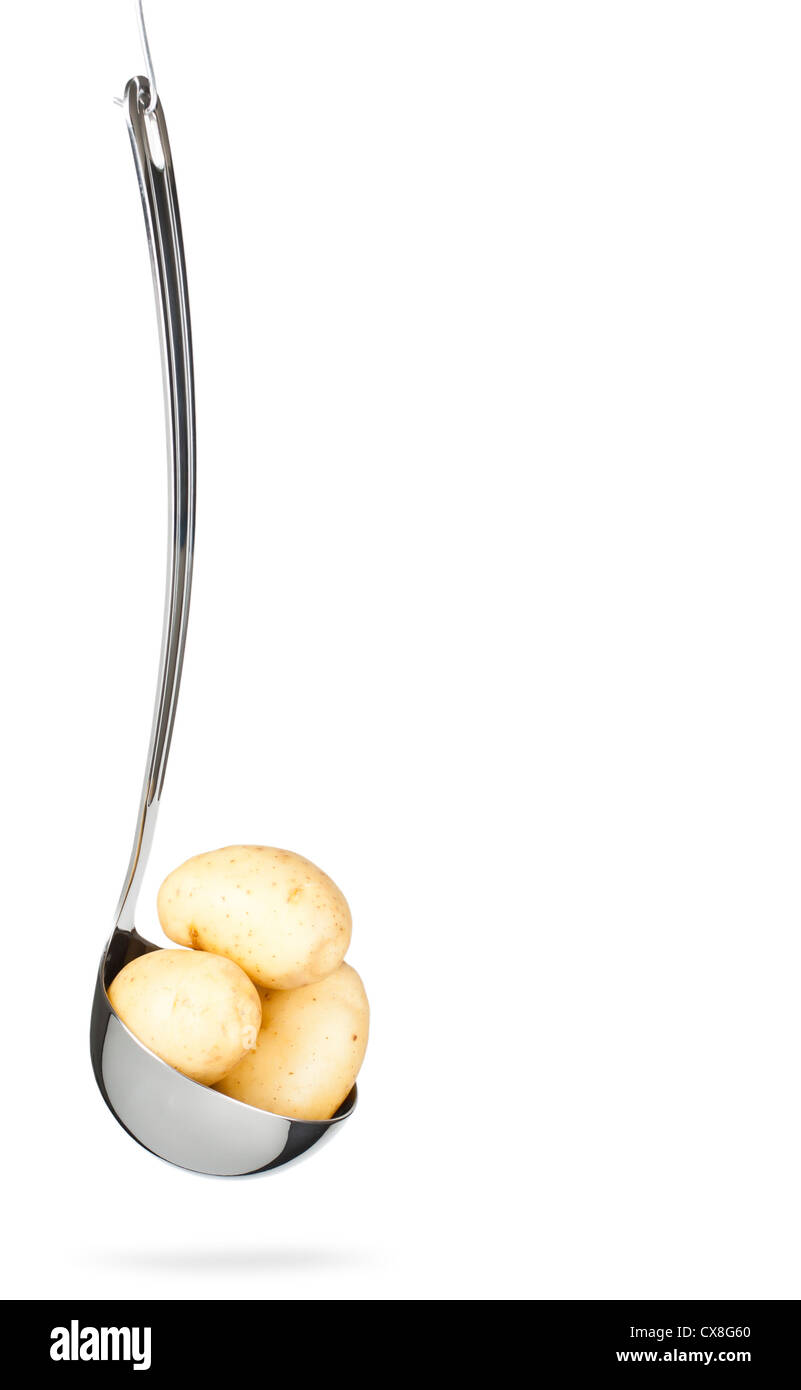 Potato in the ladle Stock Photo