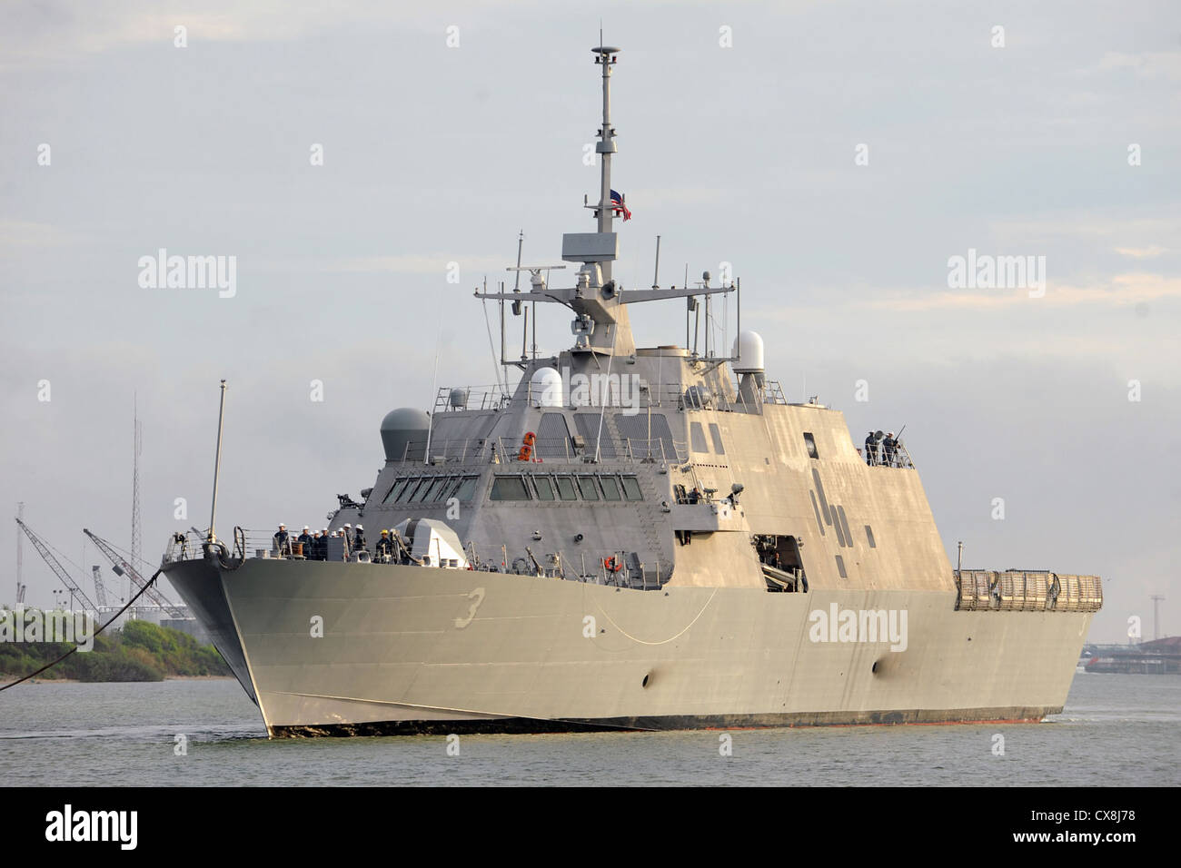 GALVESTON, Texas (Sept. 17, 2012) The Freedom-class littoral combat ship Pre-Commissioning Unit (PCU) Fort Worth (LCS 3) arrives in Galveston, Texas, for her commissioning ceremony Sept. 22. Fort Worth will proceed to her homeport in San Diego following commissioning. Stock Photo