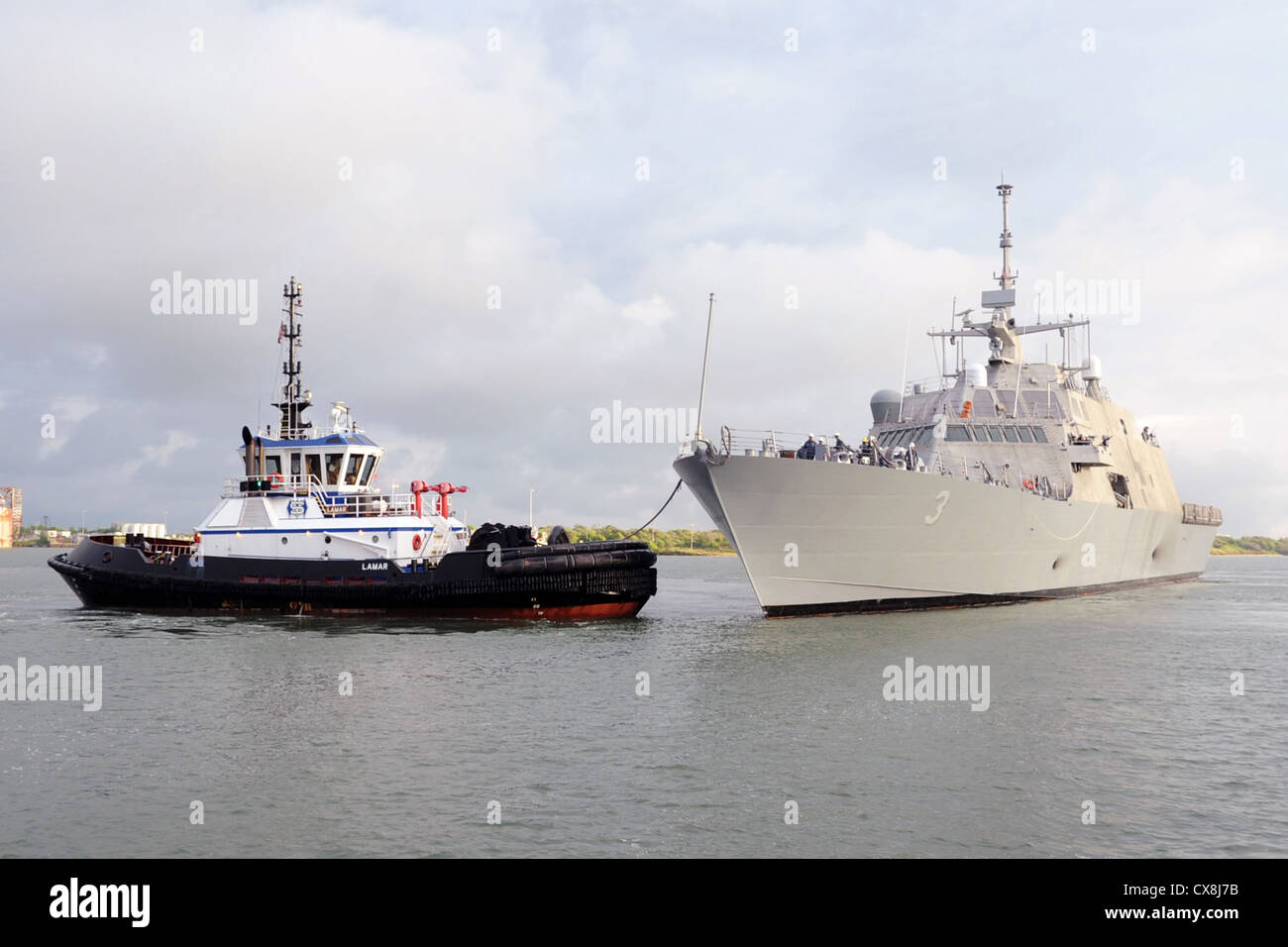 GALVESTON, Texas (Sept. 17, 2012) The Freedom-class littoral combat ship Pre-Commissioning Unit (PCU) Fort Worth (LCS 3) arrives in Galveston, Texas, for her commissioning ceremony Sept. 22. Fort Worth will proceed to her homeport in San Diego following commissioning. Stock Photo