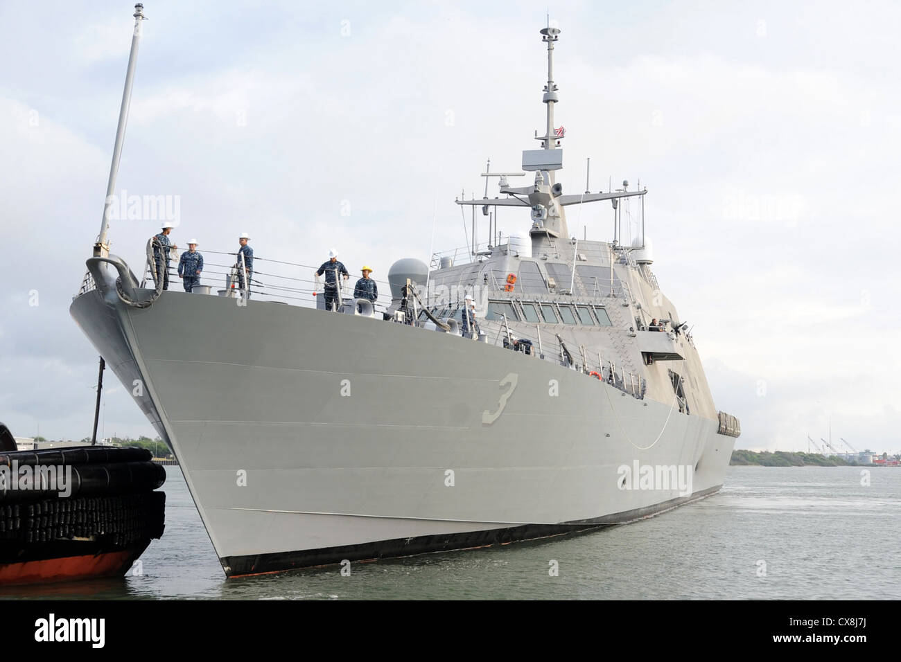 GALVESTON, Texas (Sept. 17, 2012) The Freedom-class littoral combat ship Pre-Commissioning Unit (PCU) Fort Worth (LCS 3) arrives in Galveston, Texas, for her commissioning ceremony Sept. 22. Fort Worth will proceed to her homeport in San Diego following commissioning. Stock Photo