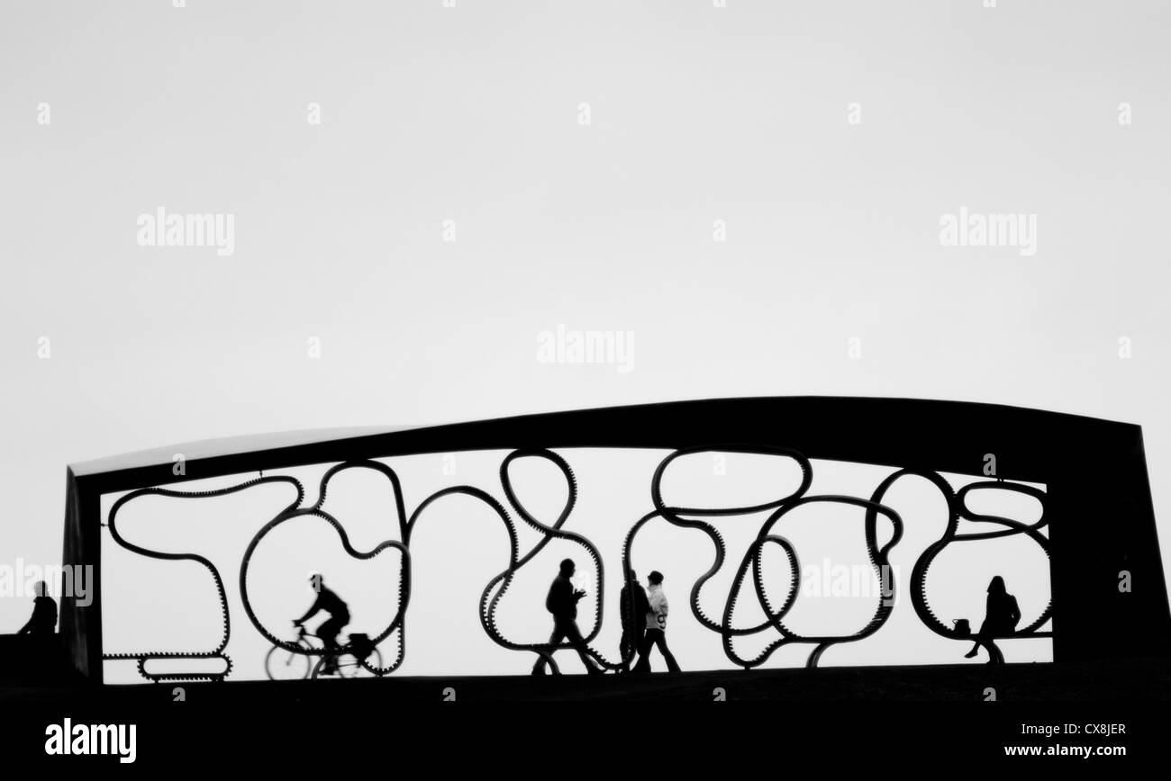 Longest bench shelter Black and White Stock Photos & Images - Alamy