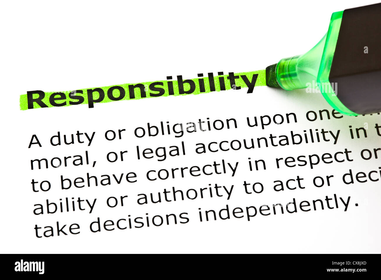 Responsibility accountability hi-res stock photography and images - Alamy