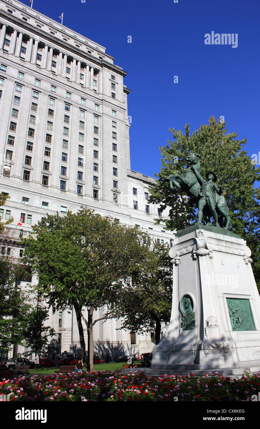 Canada, Quebec, Montreal, Sun Life Building, Boer War Memorial Stock