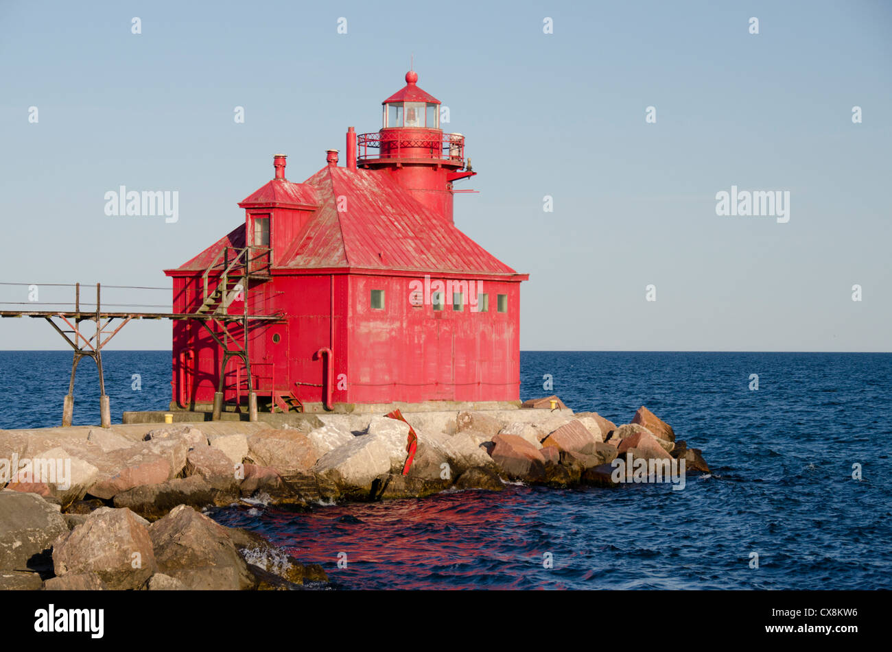 Wisconsin, Door County, Sturgeon Bay. North Pierhead Lighthouse, built