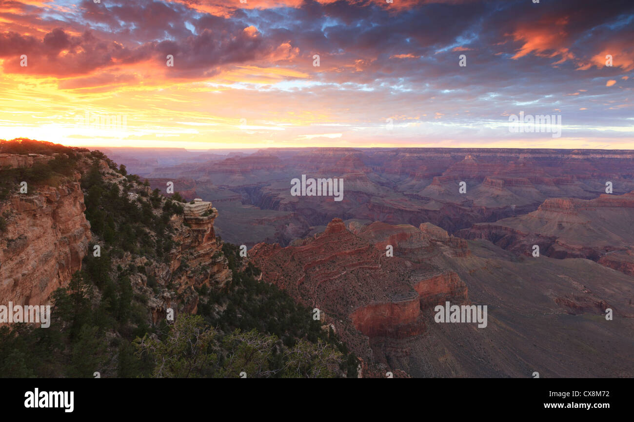 Sunset view of the Grand Canyon from Yaki Point Stock Photo Alamy