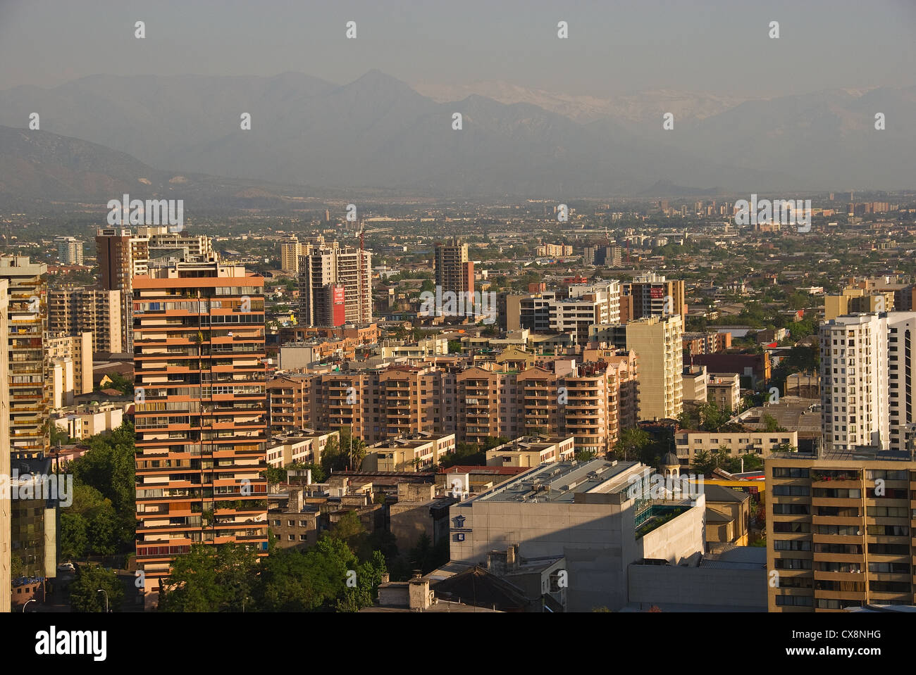 Elk198-1014 Chile, Santiago, city from above Stock Photo