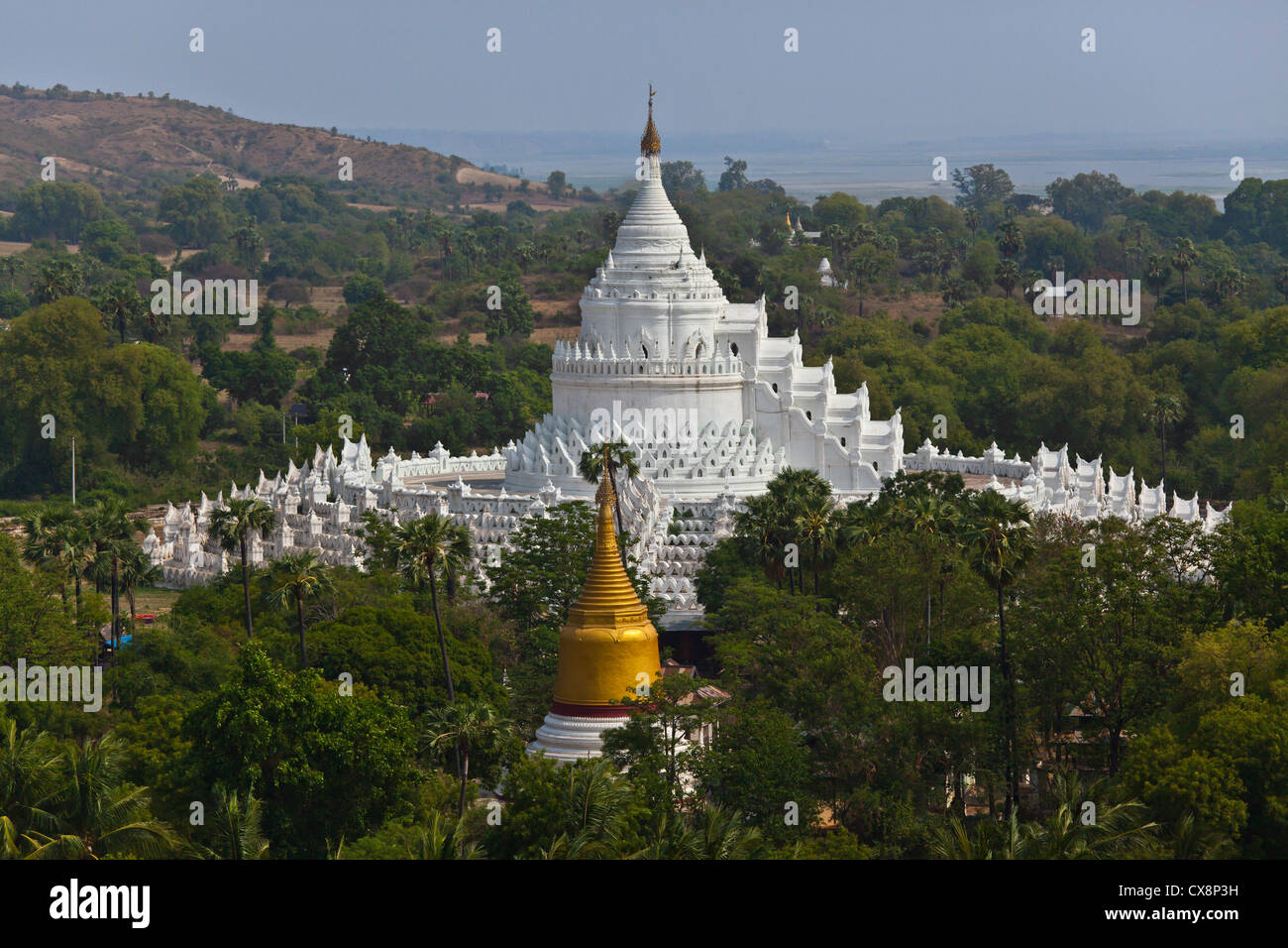 HSINBYUME PAYA also called MYATHEINDAN built by King Bagyidaw in 1816 represents Mount Meru - MINGUN, MYANMAR Stock Photo