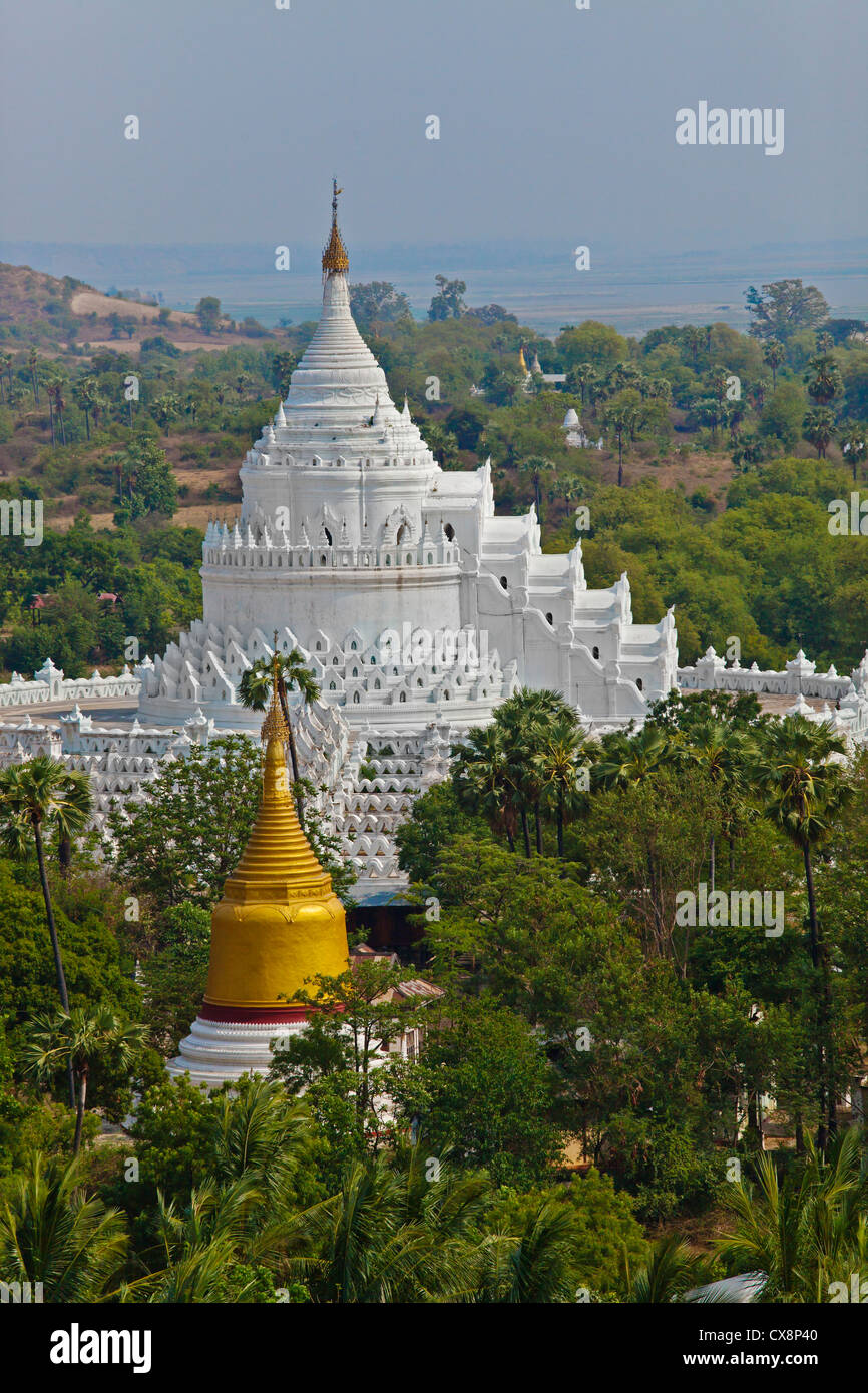 HSINBYUME PAYA also called MYATHEINDAN built by King Bagyidaw in 1816 represents Mount Meru - MINGUN, MYANMAR Stock Photo