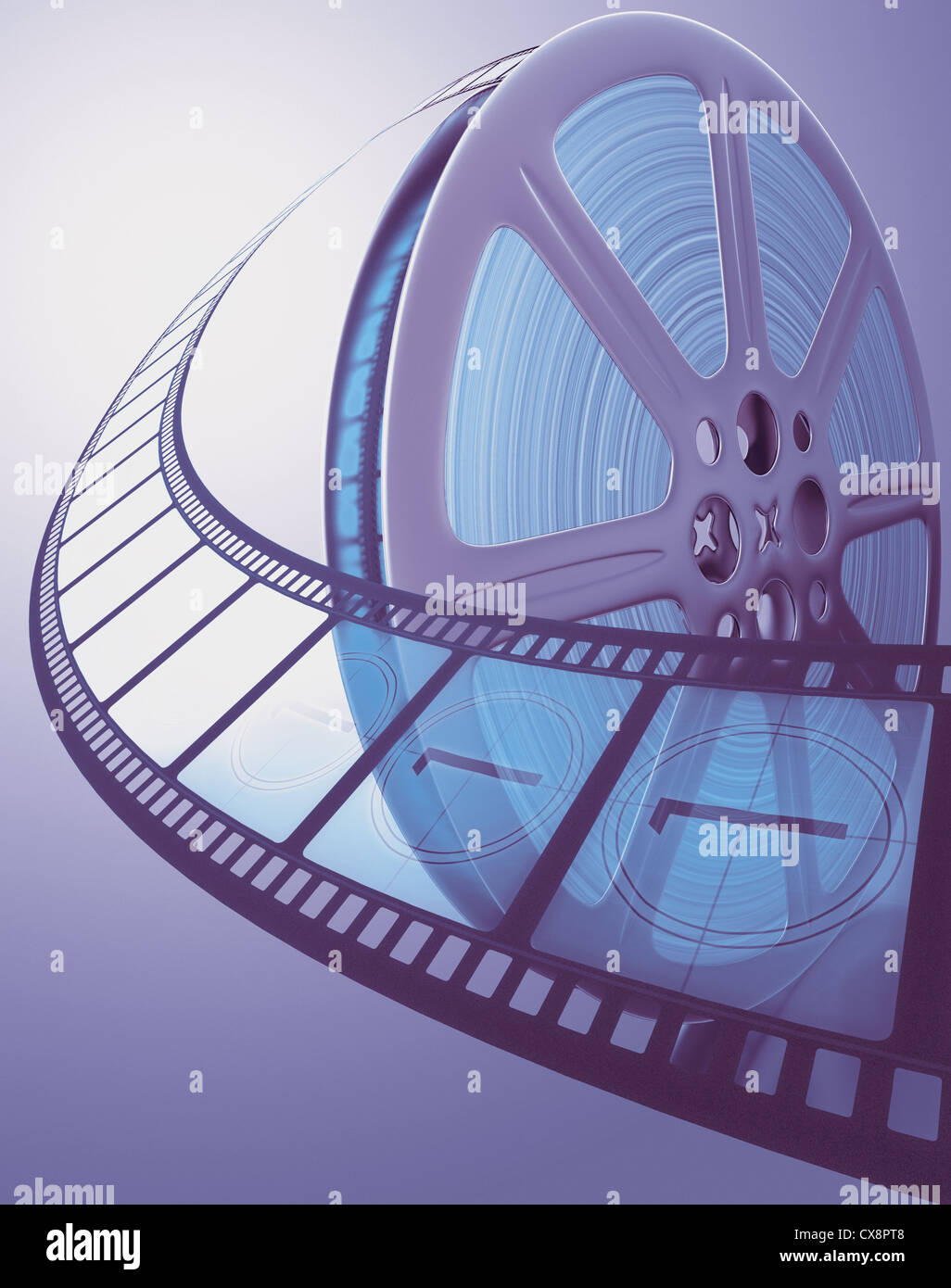 Film reel, concept of Industry cinematographic. Stock Photo