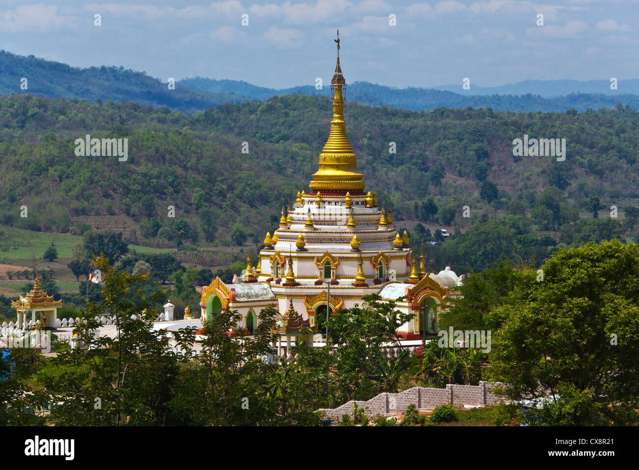 A BUDDHIST MONASTERY in the country side near HSIPAW - MYANMAR Stock Photo