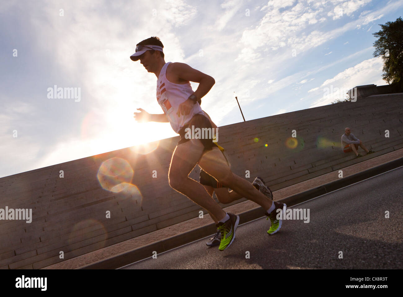 Marathon race runner Stock Photo