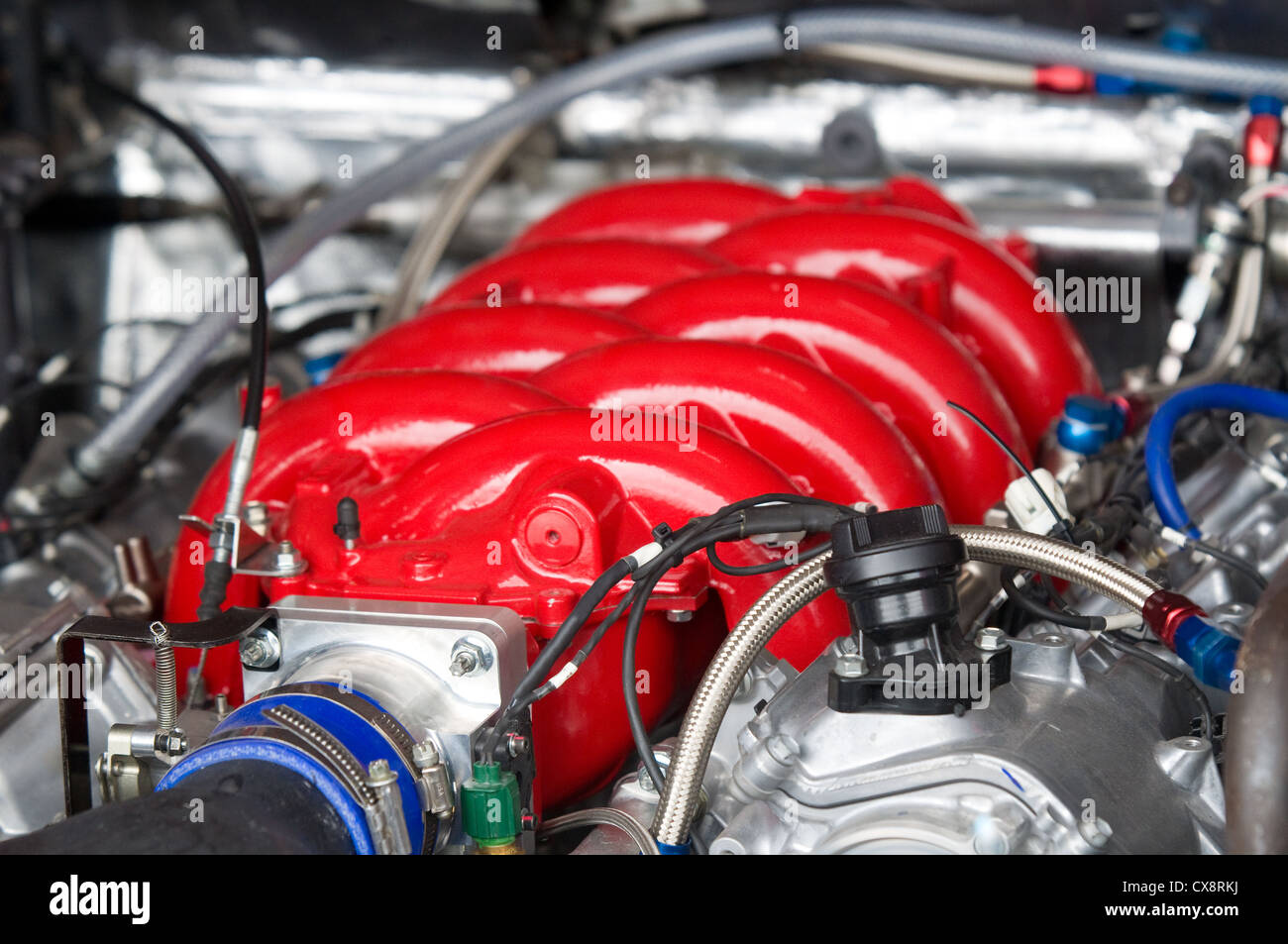 Red Colorful Race Car Engine Precision Stock Photo 333570380