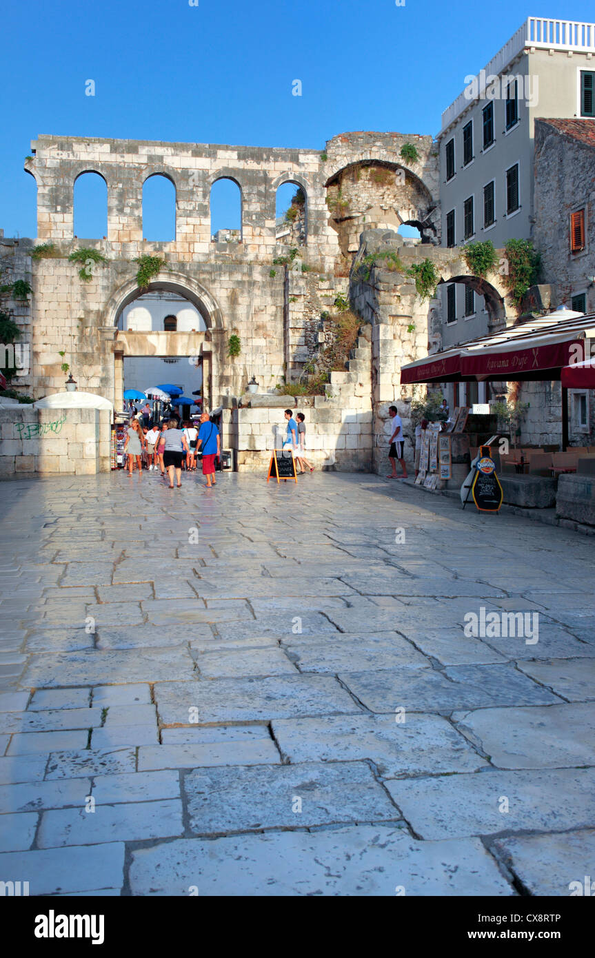 East gate, Porta Argentea, Split, Dalmatia, Croatia Stock Photo