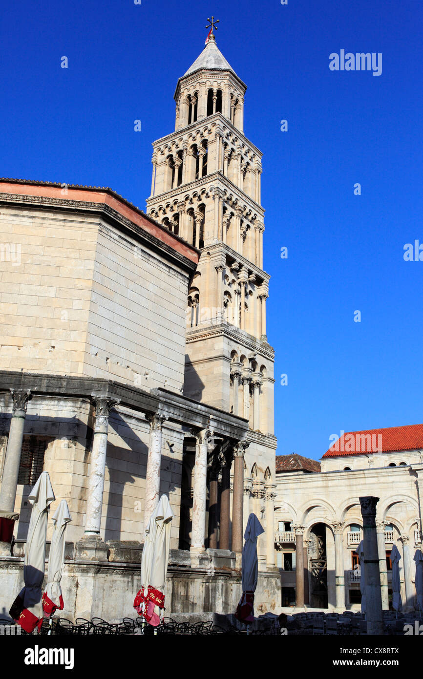 Cathedral of St. Domnius and bell tower, Split, Dalmatia, Croatia Stock Photo