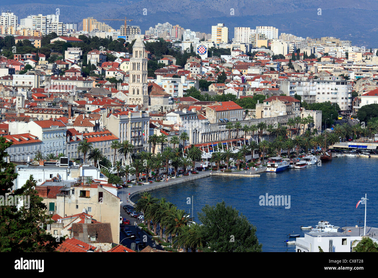 Cityscape from Marjan Hill, Split, Dalmatia, Croatia Stock Photo