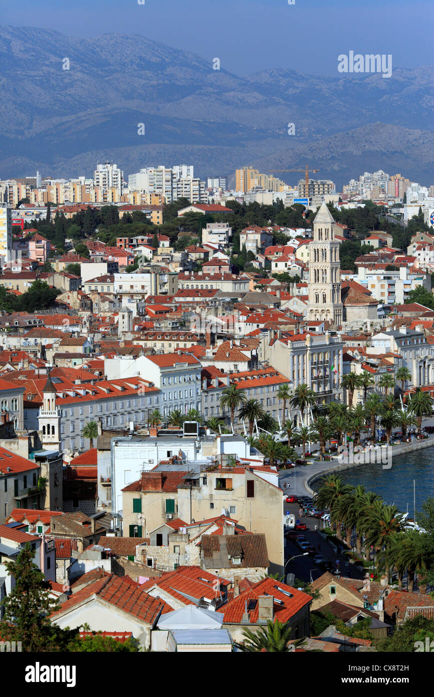 Cityscape from Marjan Hill, Split, Dalmatia, Croatia Stock Photo