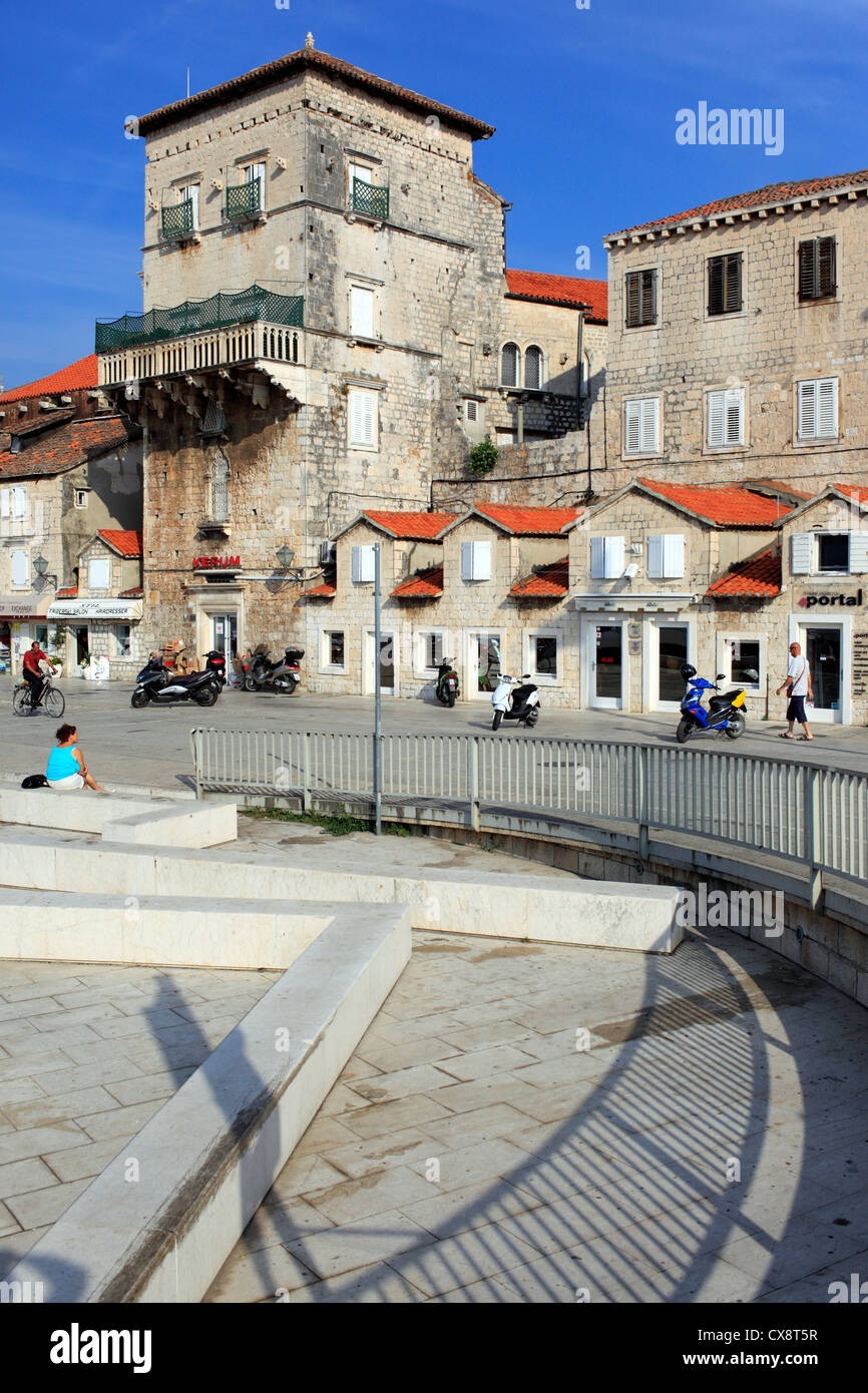 Embankment, Old town, Trogir, Dalmatia, Croatia Stock Photo