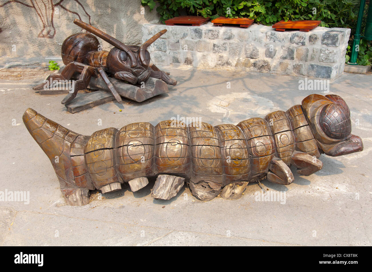 Worm and Ant Shape Bench Stock Photo - Alamy