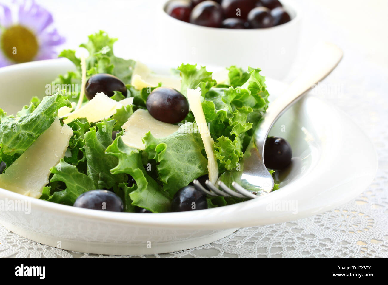 snack salad with grapes and cheese Stock Photo Alamy