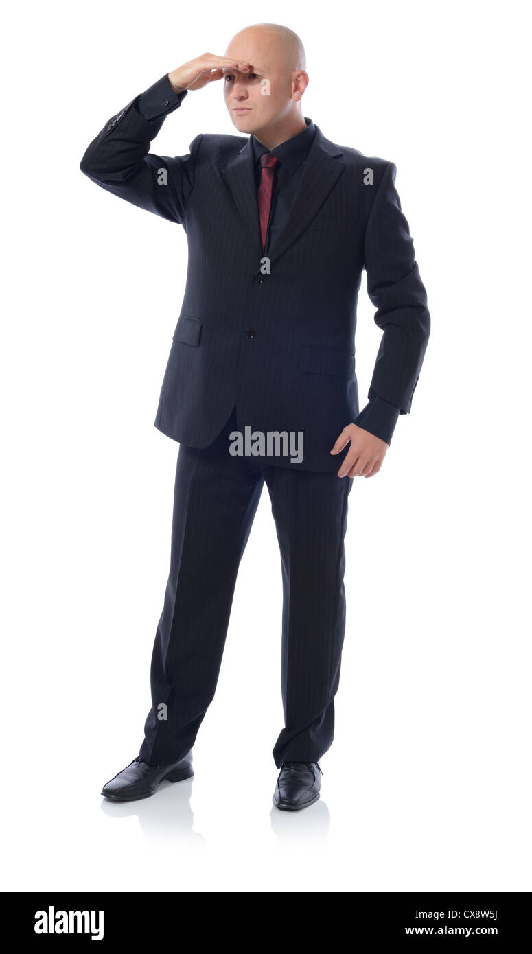 Man in suit looking isolated on white background Stock Photo - Alamy