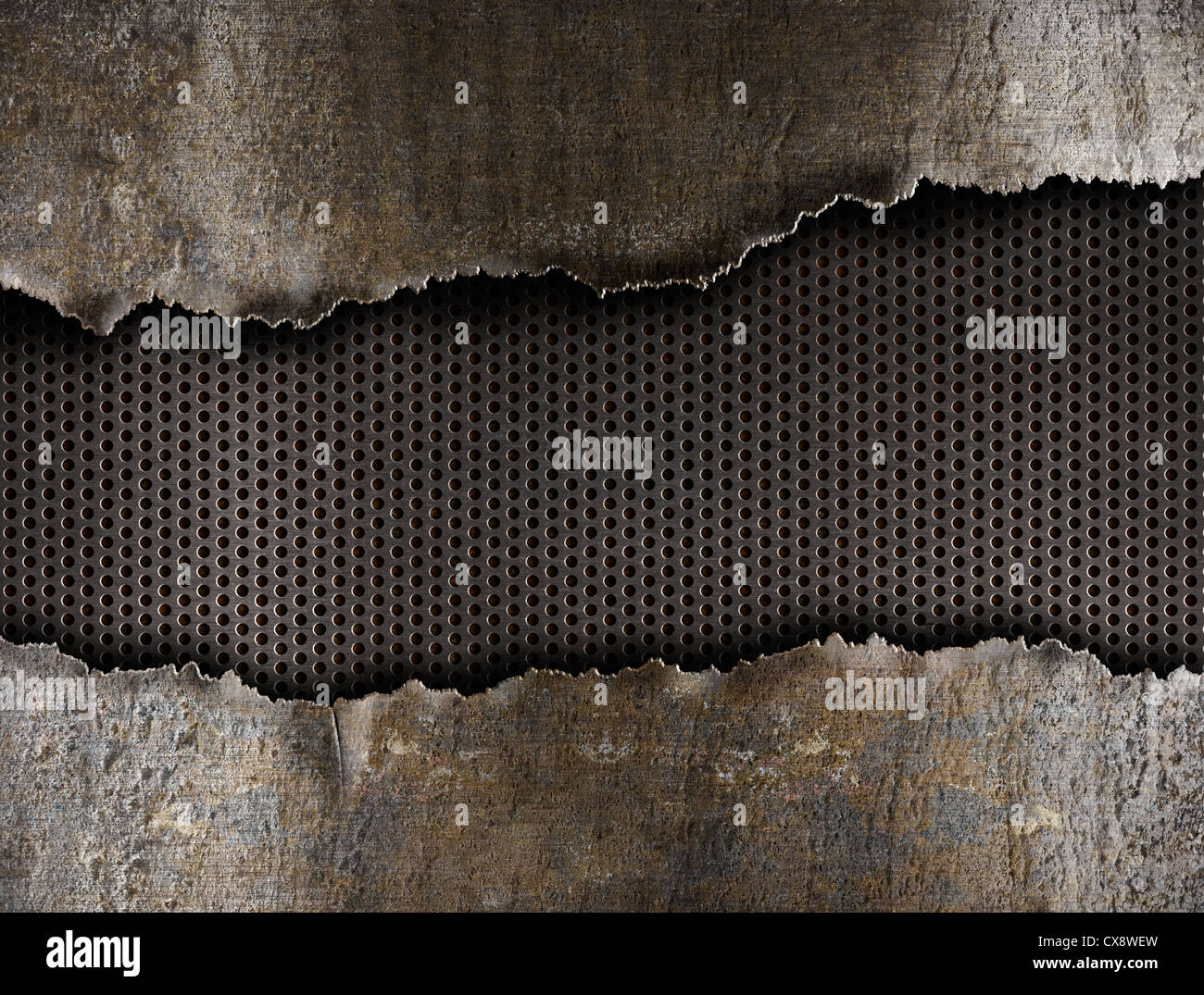 metal ripped hole background Stock Photo