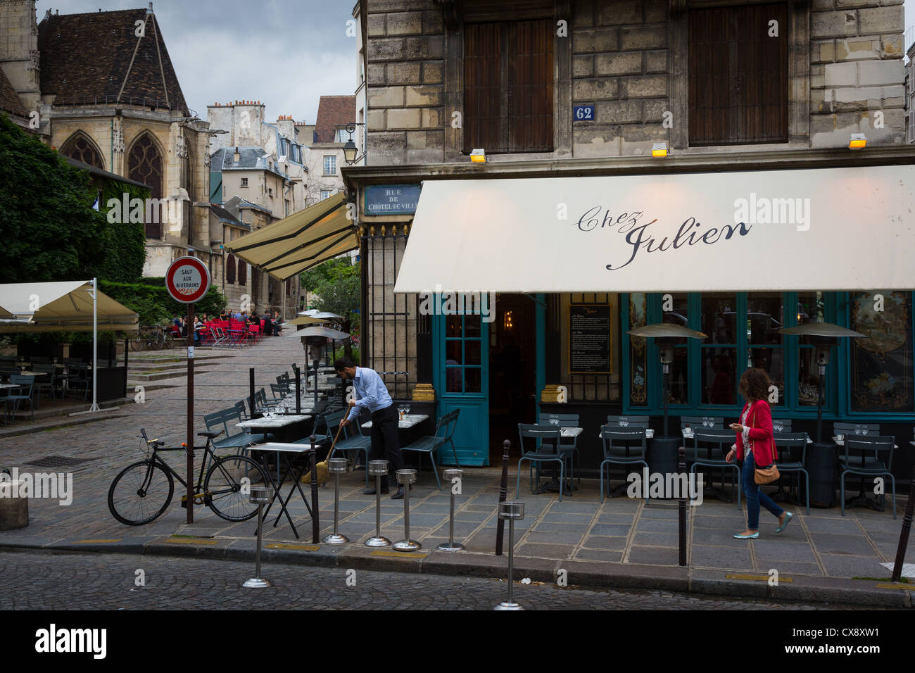 Restaurant in Paris near Jardin du Luxembourg Stock Photo