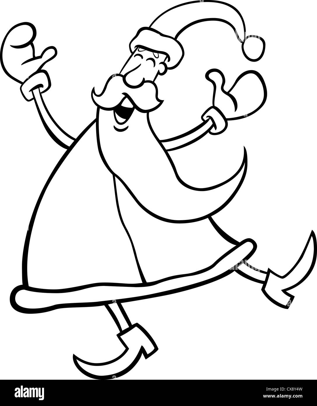 Cartoon Illustration of Funny Christmas Santa Claus or Papa Noel for ...
