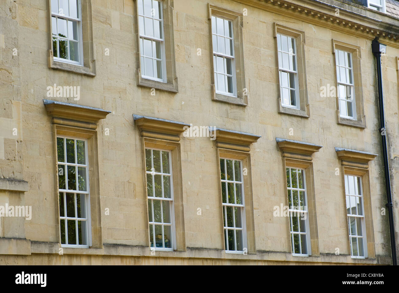 Sash windows of Georgian building in Bath Somerset England UK Stock Photo
