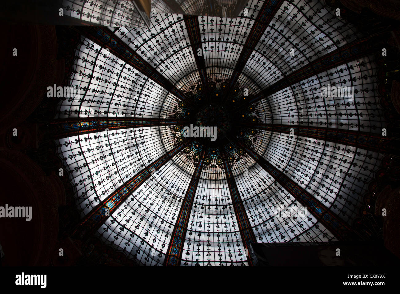 Ornate roof at Gallerie Lafayette in Paris Stock Photo