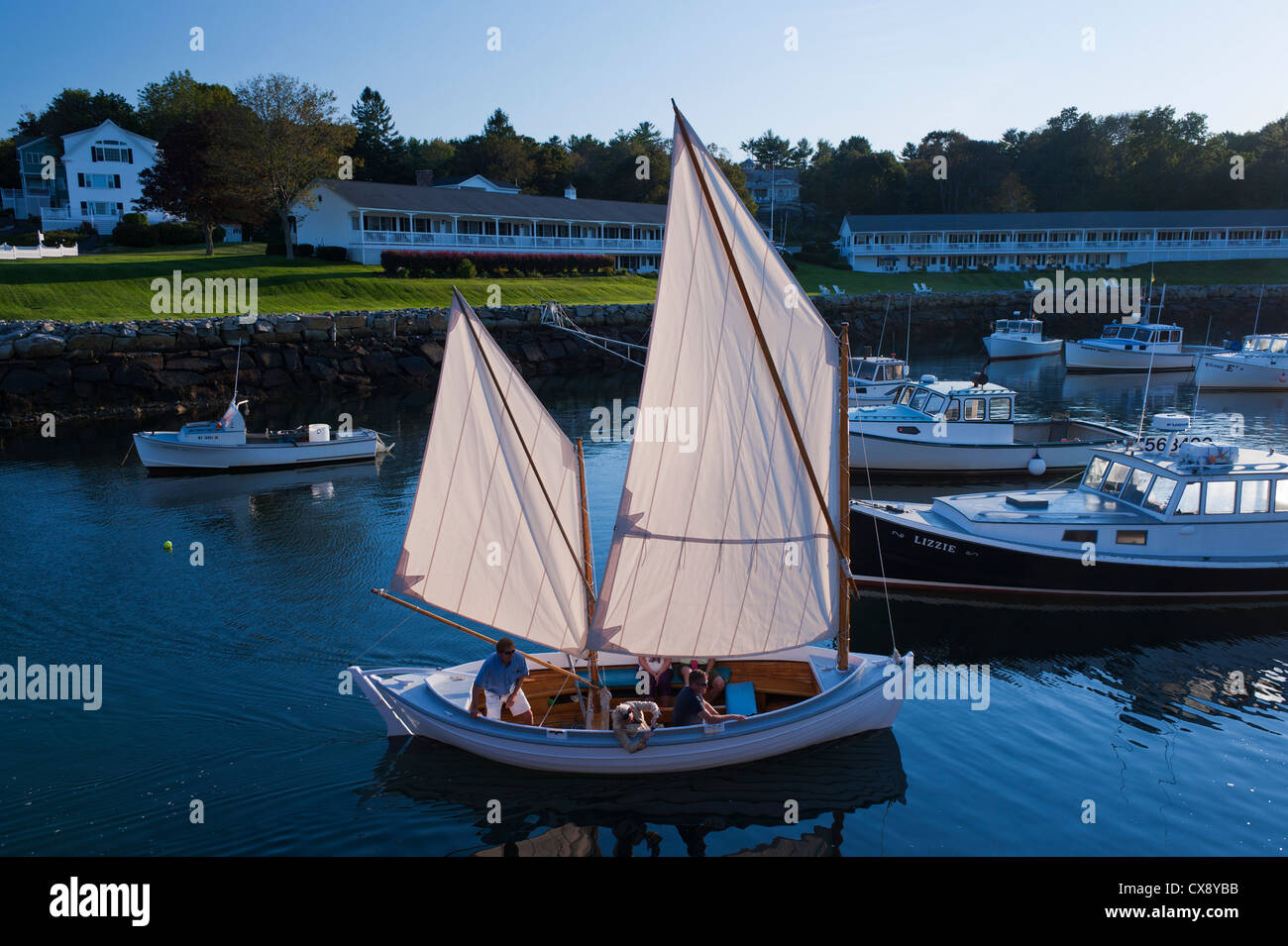 Sailboat in Perkins Cove, Ogunquit, Maine, USA Stock Photo Alamy