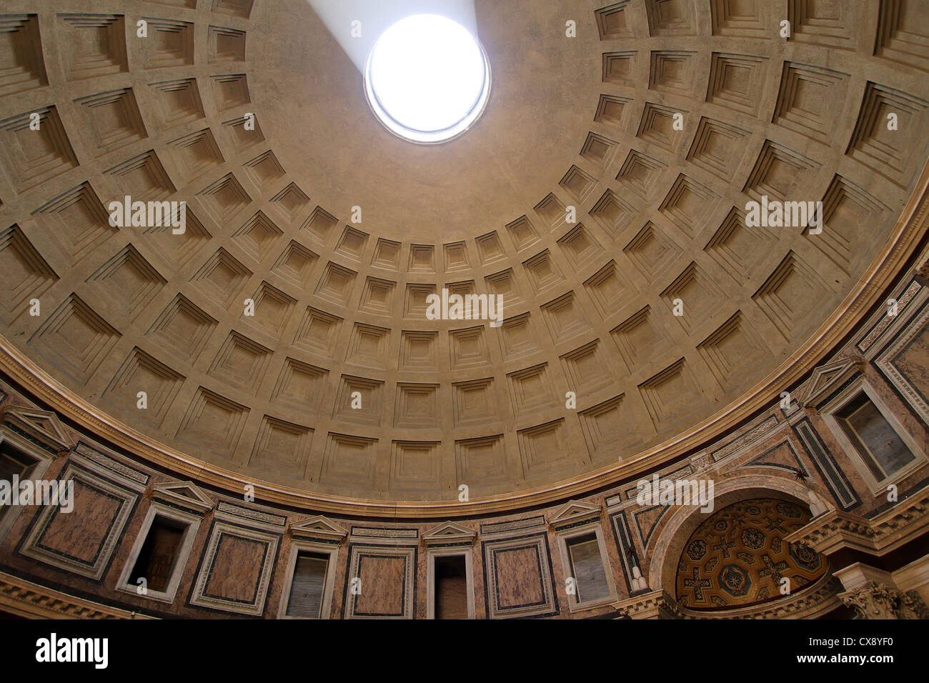 Interior of the Pantheon in Rome, Italy Stock Photo