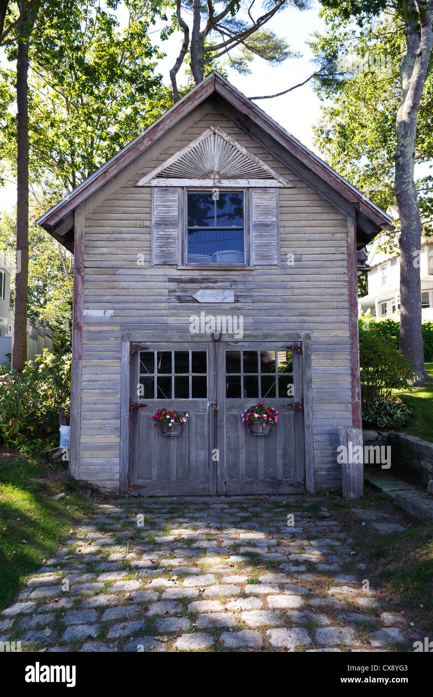 Picturesque Old Garage In Kennebunkport Maine Usa Stock Photo