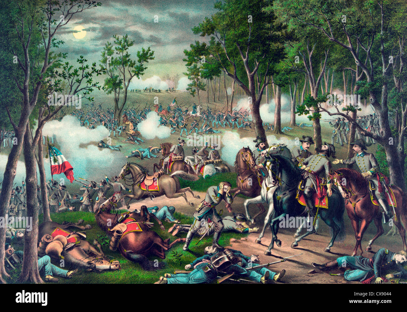 Battle of Chancellorsville  - US Civil War Battle in which General Stonewall Jackson was shot, 1863 Stock Photo