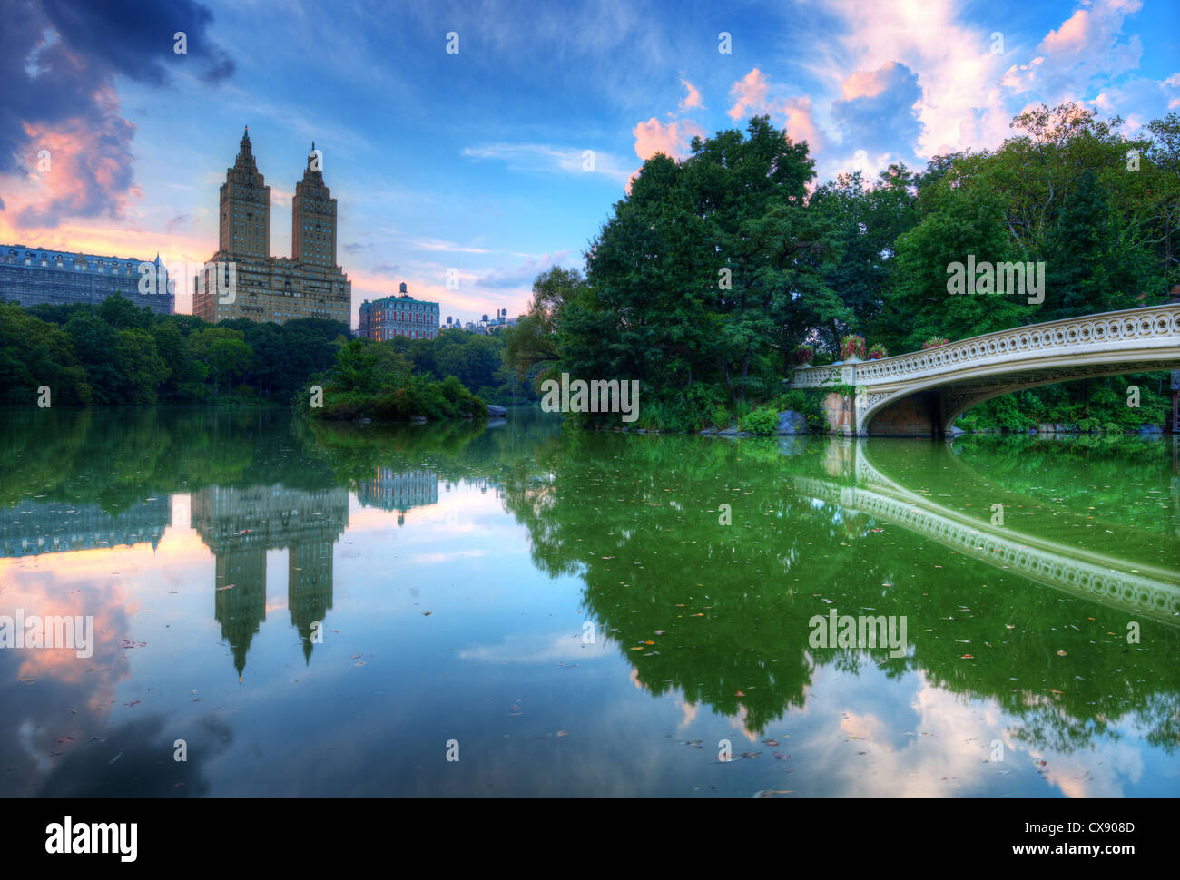 The Lake in New York City's Central Park Stock Photo
