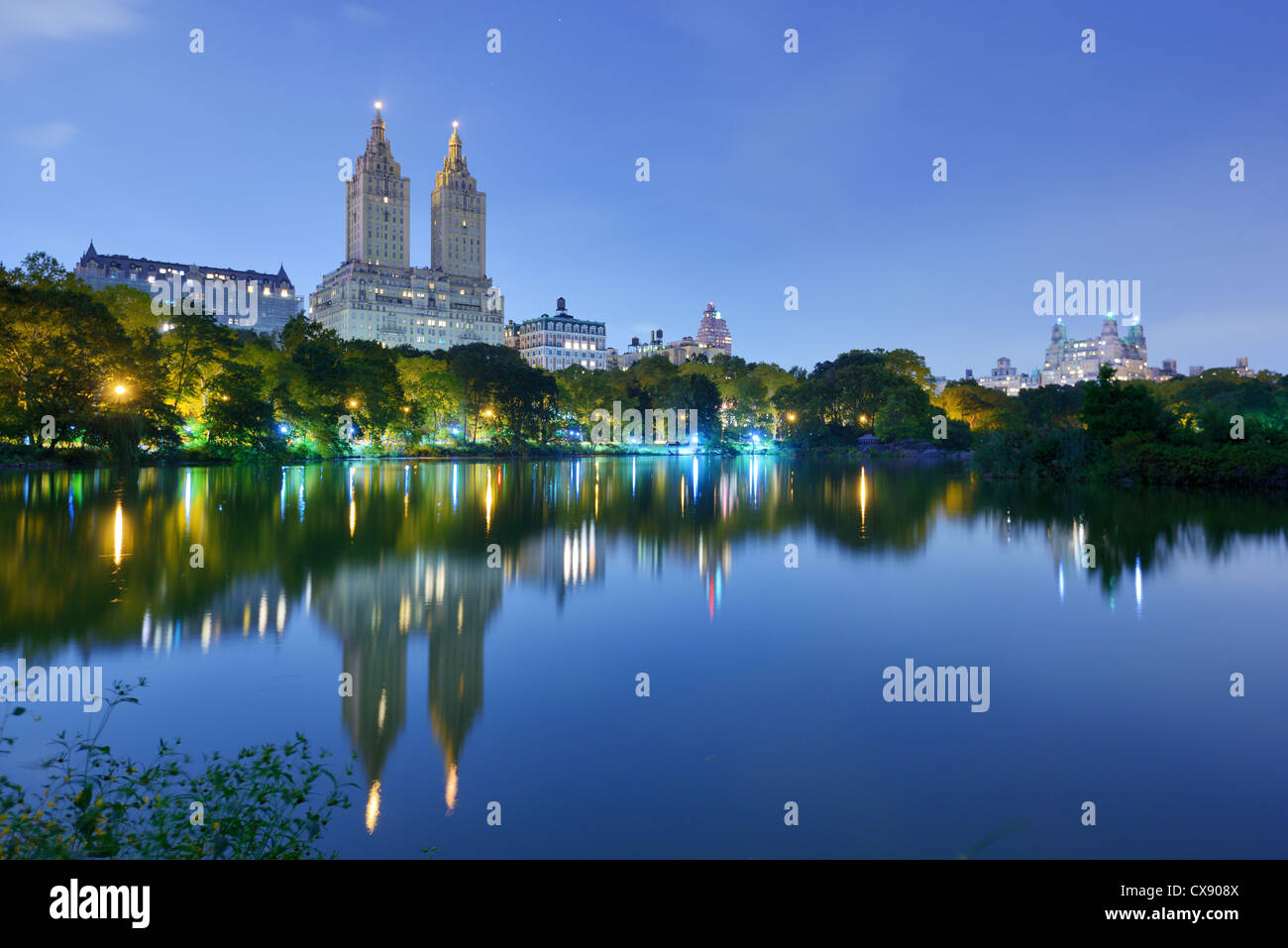 The Lake in New York City's Central Park Stock Photo