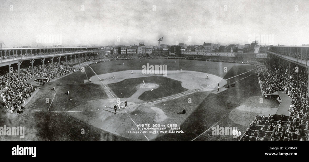 White Sox vs. Cubs, City Championship series, Chicago, October 10, 1909 West Side Park, Chicago, Illinois Stock Photo