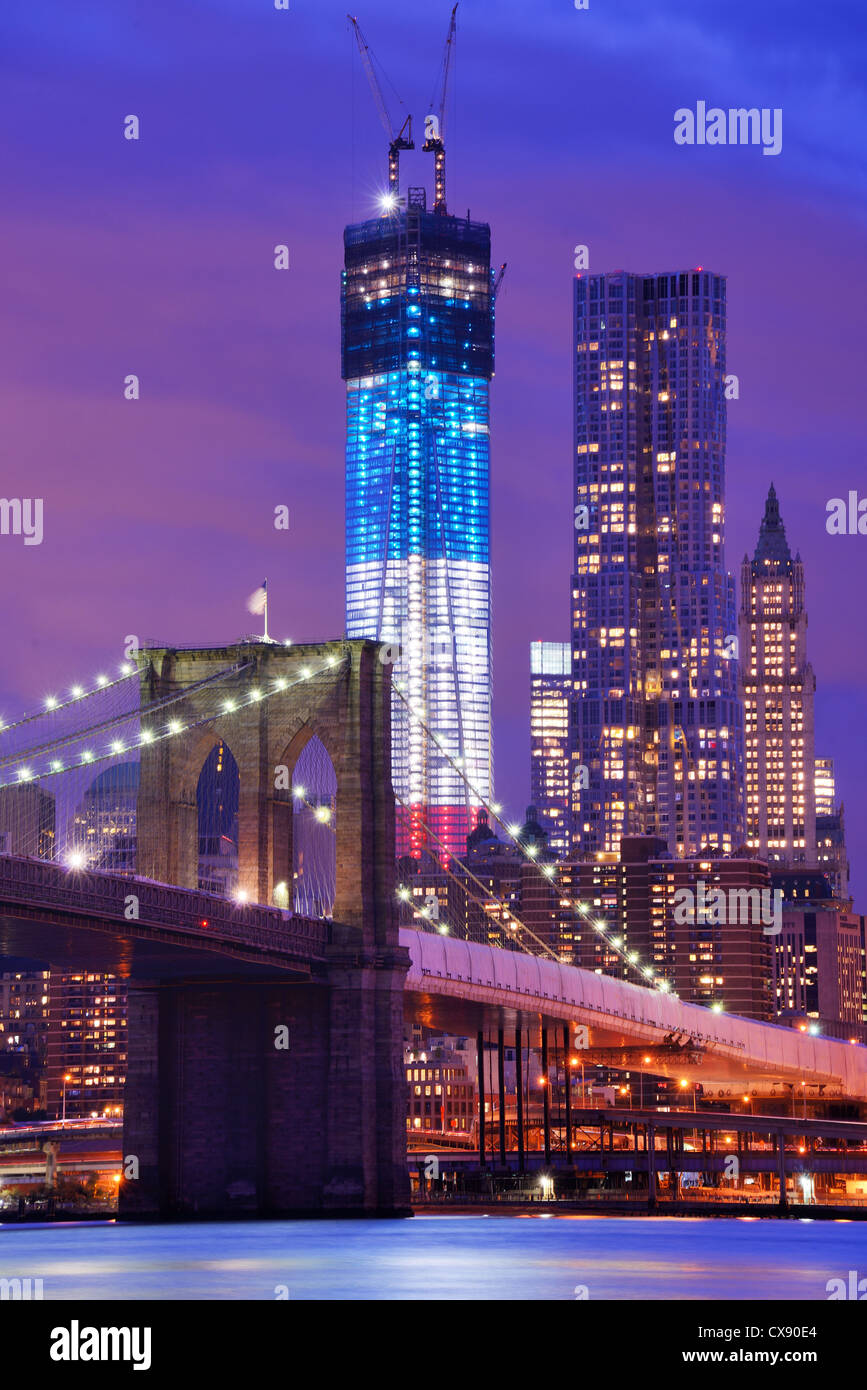 Brooklyn Bridge in New York City. Stock Photo