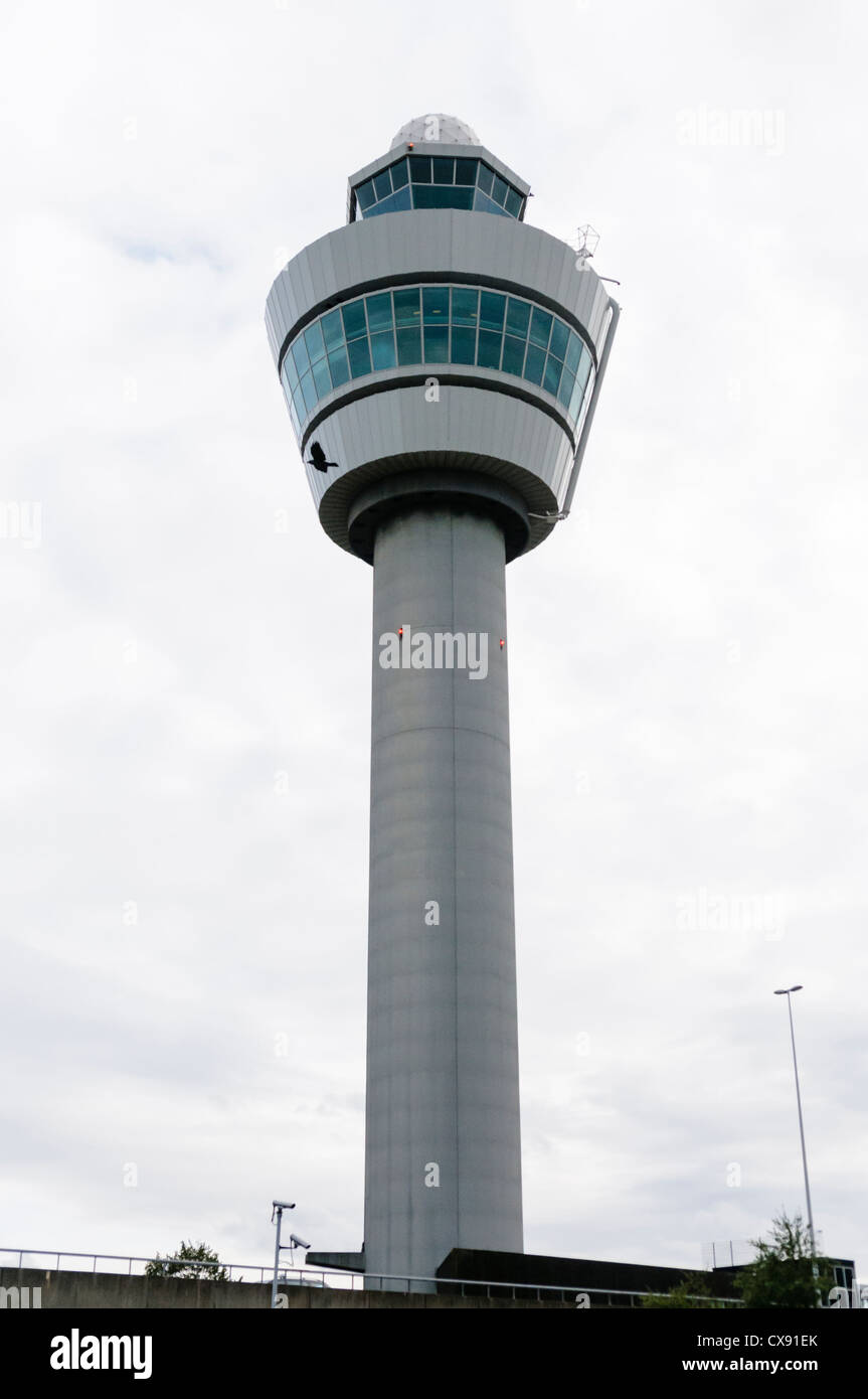 Air Traffic Control tower at Schiphol Airport Stock Photo