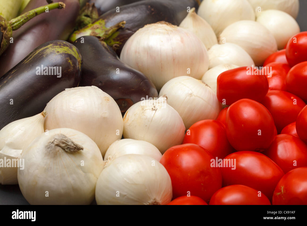 Multicolored Vegetable Variety background, closeup Stock Photo