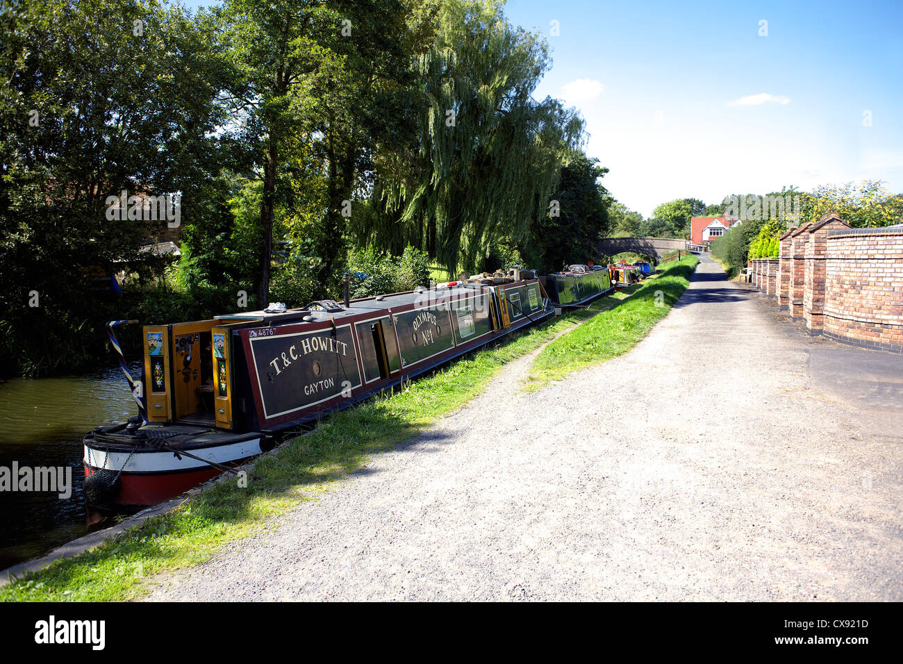 Narrowboats on the Grand Union Canal at Catherine-de-Barnes Warwickshire, England, UK, British, inland, waterways, canals, Stock Photo