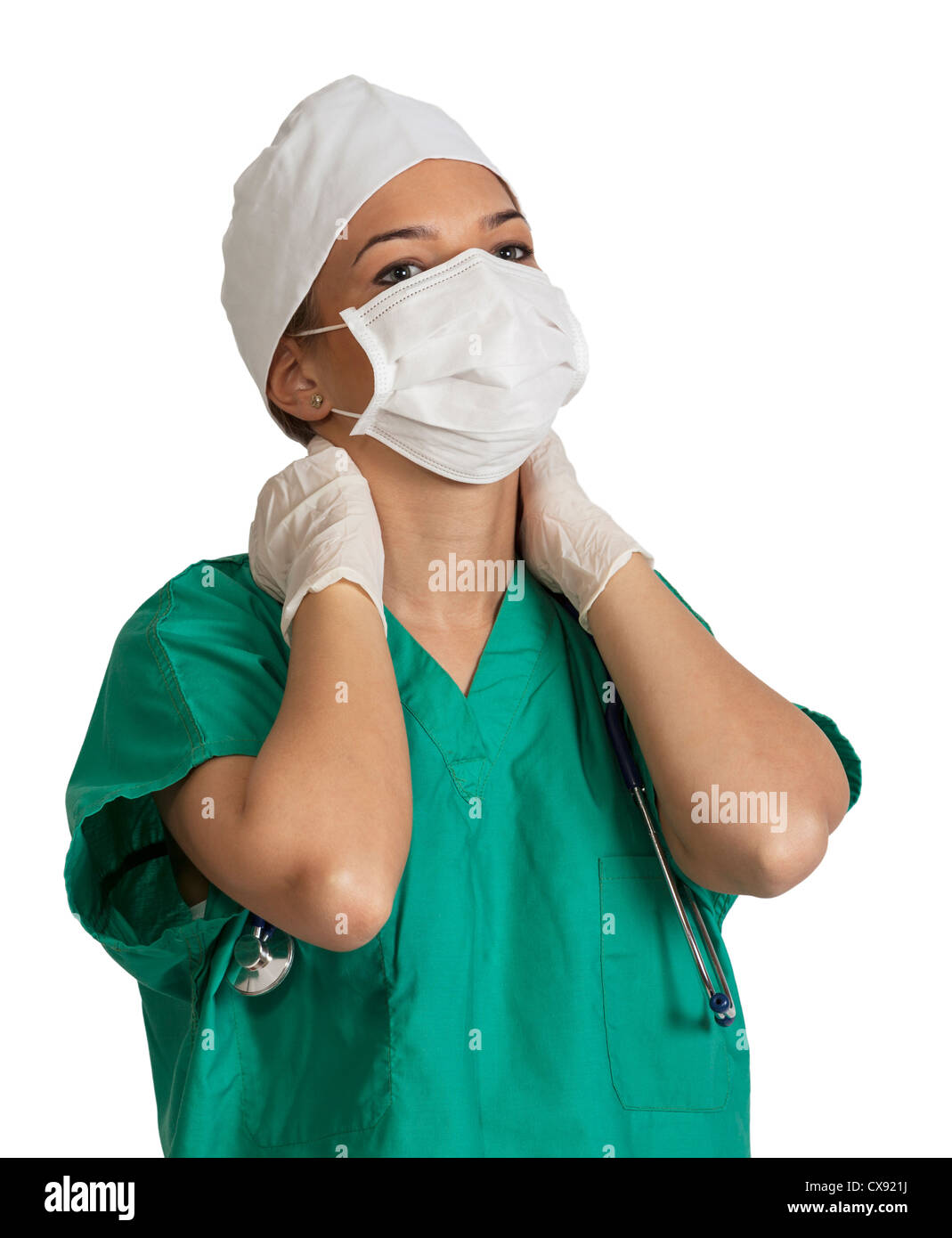 Exhausted tired female doctor nurse hi-res stock photography and images ...