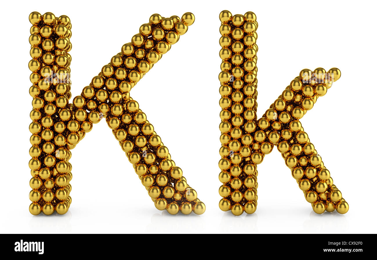 3d illustration of golden alphabet isolated on white background Stock ...