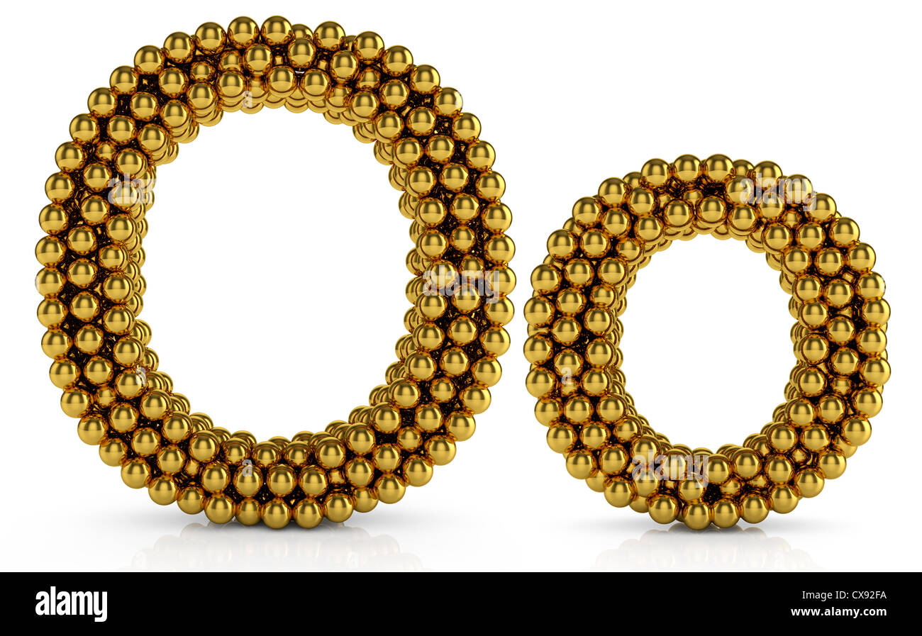 3d illustration of golden alphabet isolated on white background Stock ...