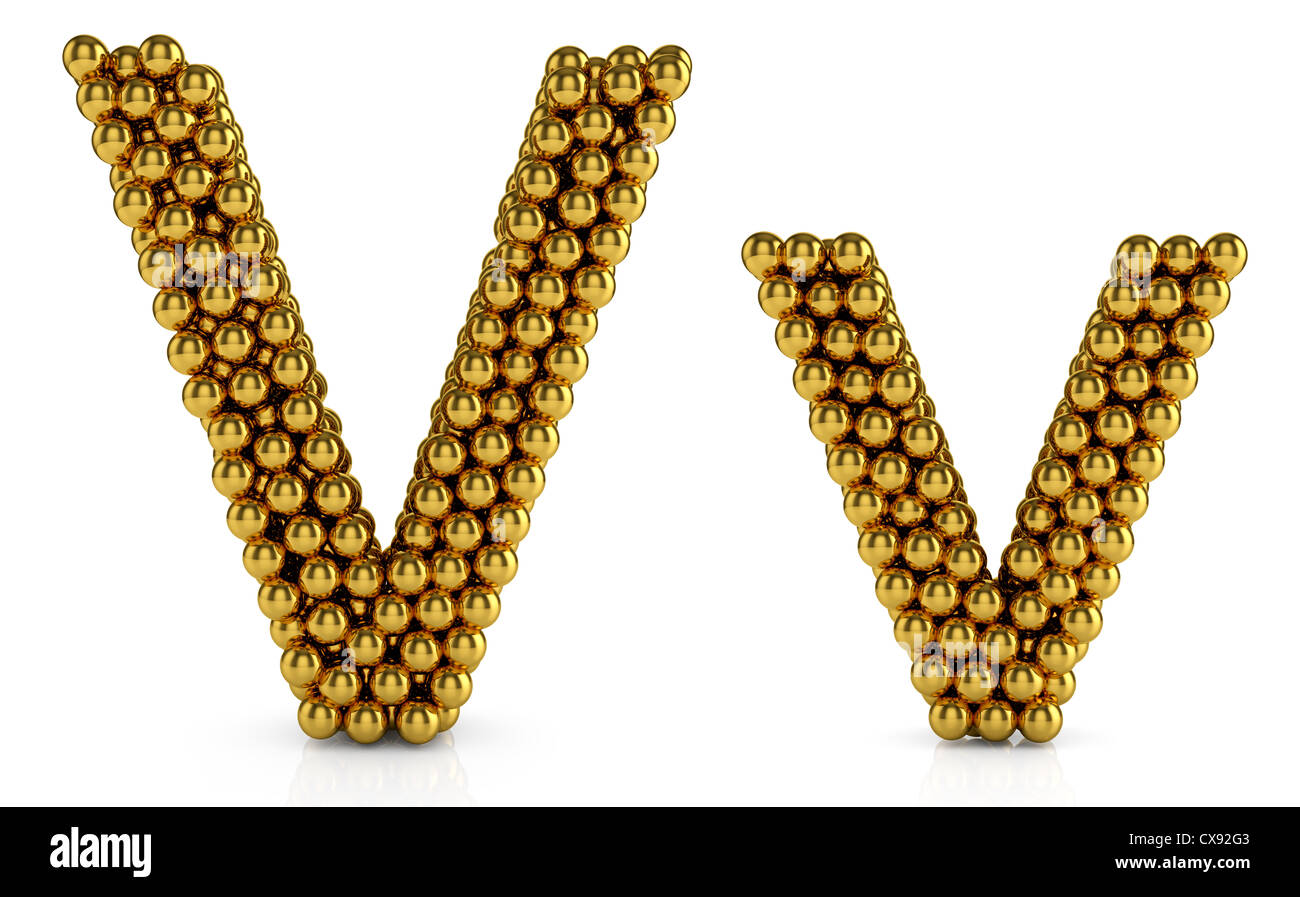 3d illustration of golden alphabet isolated on white background Stock ...
