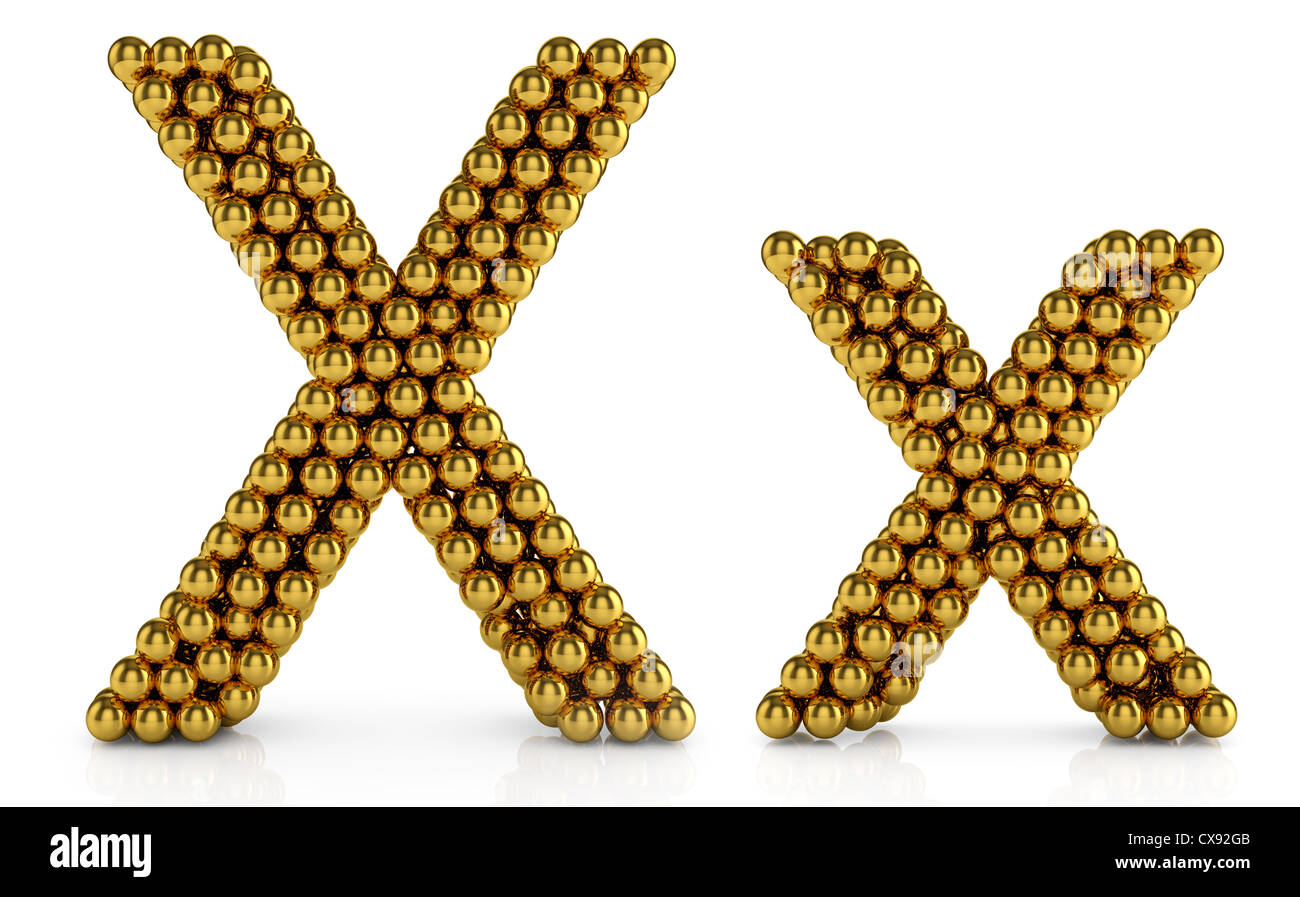 3d illustration of golden alphabet isolated on white background Stock ...
