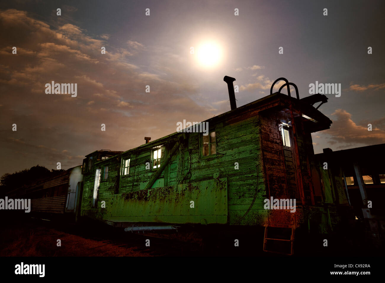 Old trail snow plow, Texas State Railroad, 1881, Rusk Texas Stock Photo