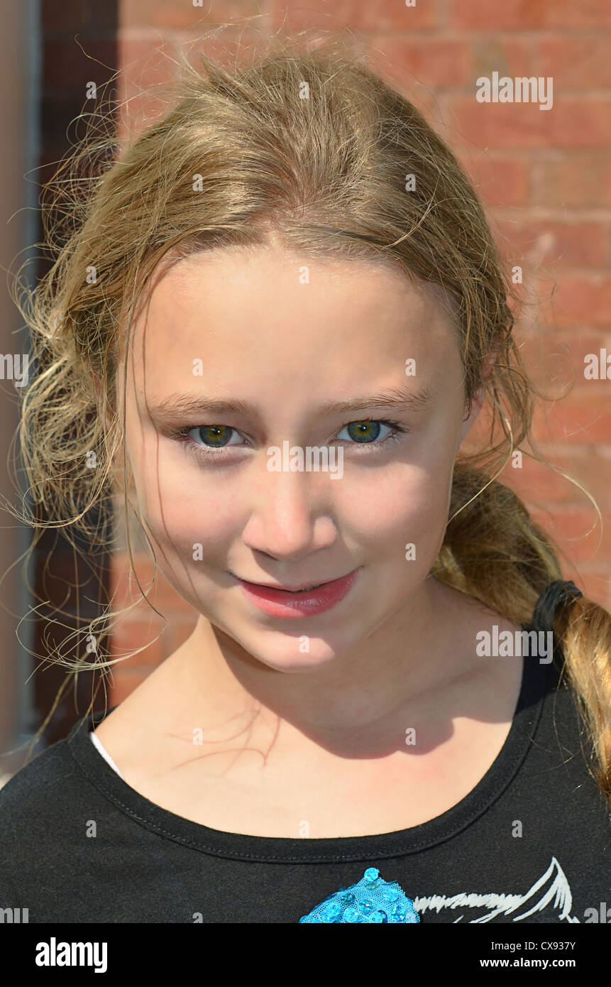 An adorable young girl with a cute smile. Stock Photo