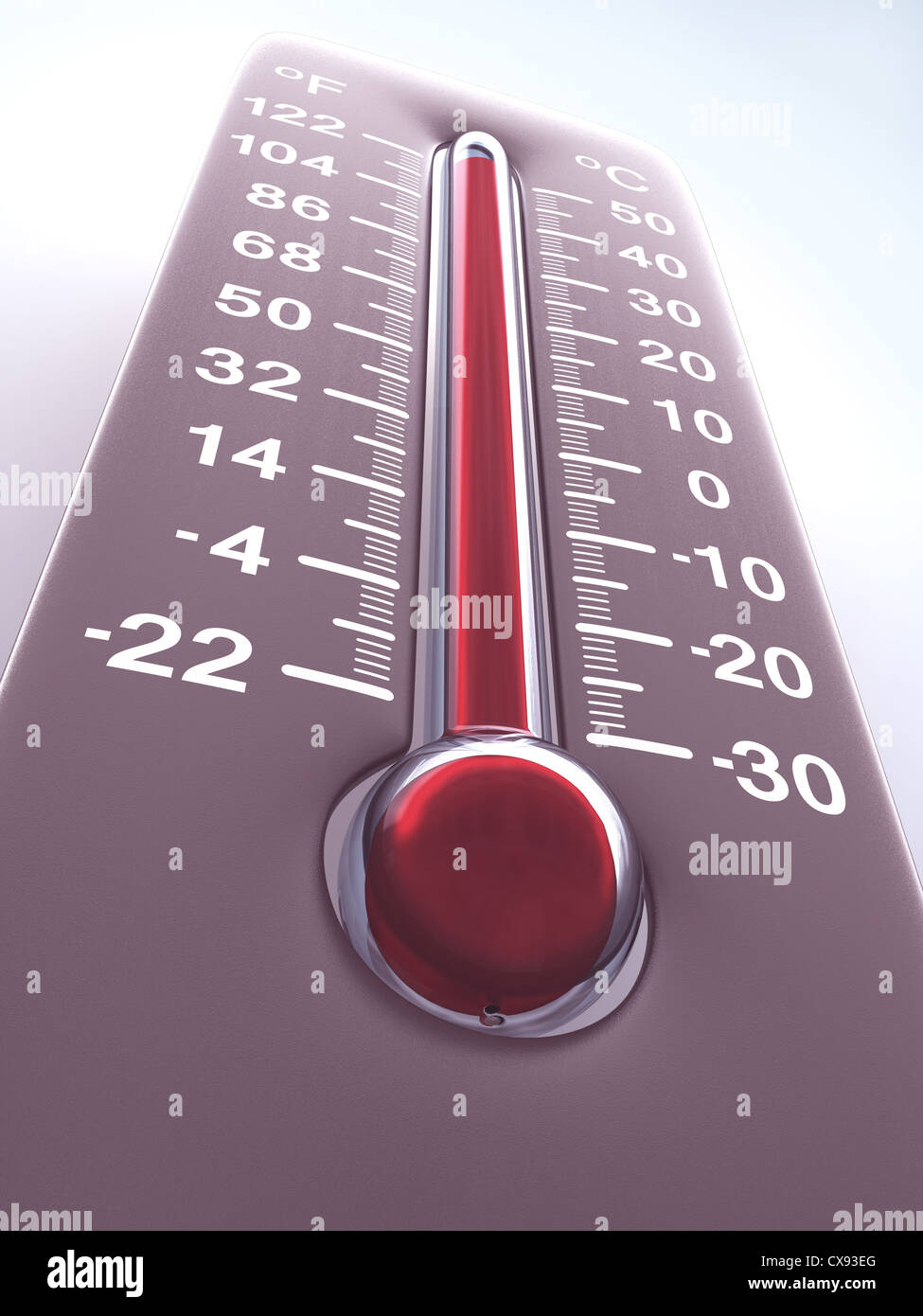 Thermometer turning red because of high temperature Stock Photo Alamy