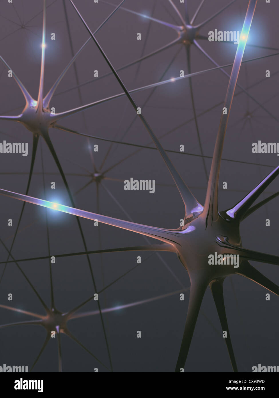 Image concept of a network of neurons in the human brain. Stock Photo