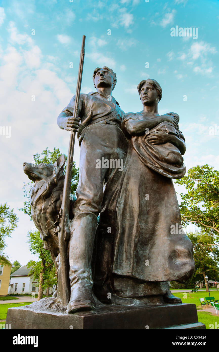 Loredo Taft statue located in his hometown of Elmwood, Illinois. Stock Photo